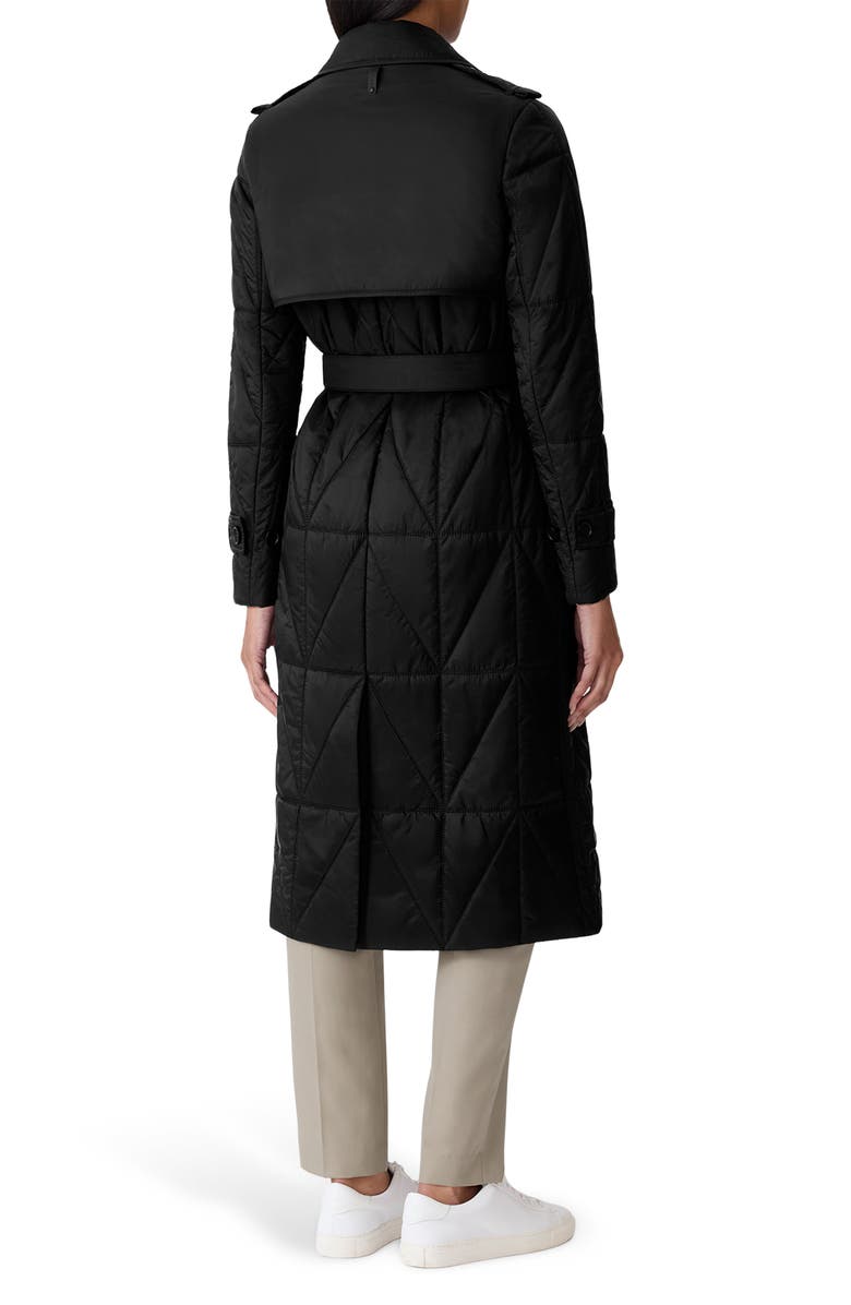 Mackage Mavis Quilted Trench Coat, Alternate, color, Black