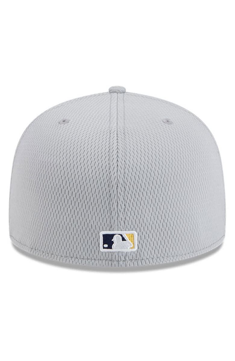 New Era Men's New Era Gray Milwaukee Brewers 2025 MLB Clubhouse 59FIFTY Fitted Hat, Alternate, color, 