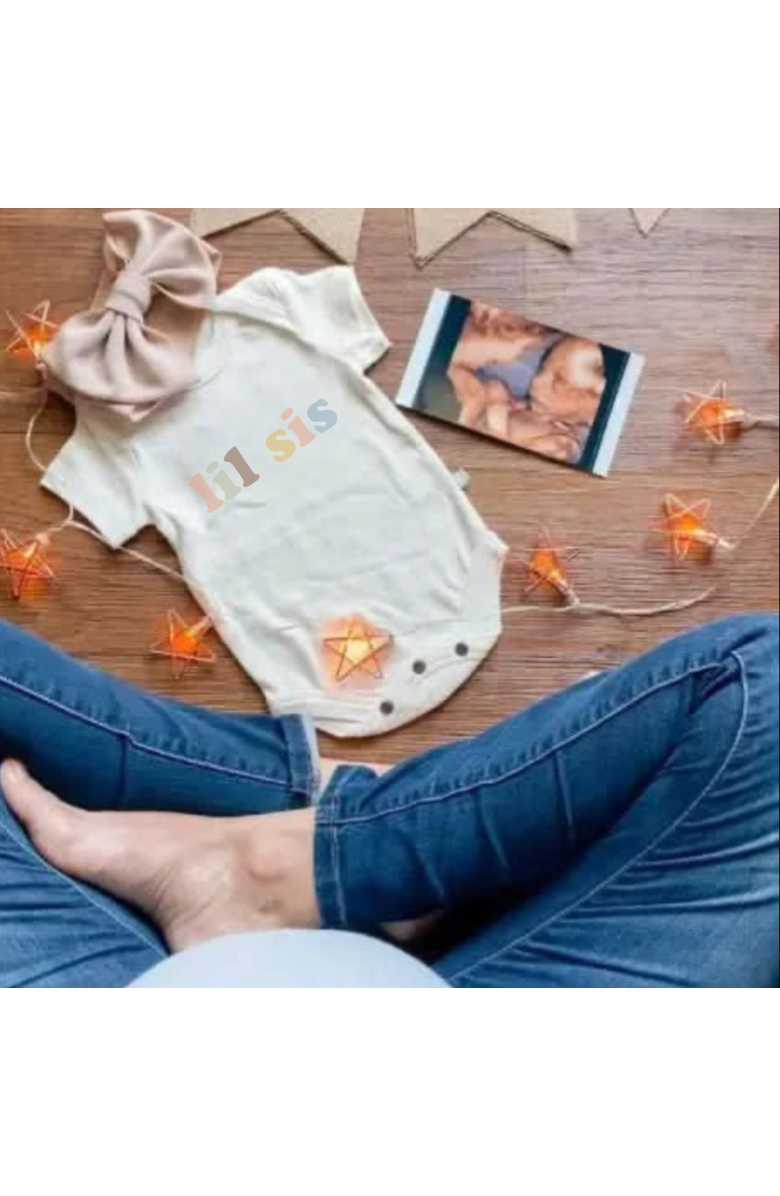 Finn + Emma Organic Baby Graphic Bodysuit | Lil Sis, Alternate, color, Off White