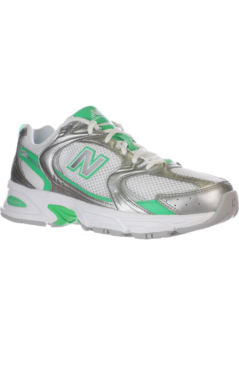 New Balance Gender Inclusive 530 Sneaker, Main, color, Silver Metallic/ Green Apple
