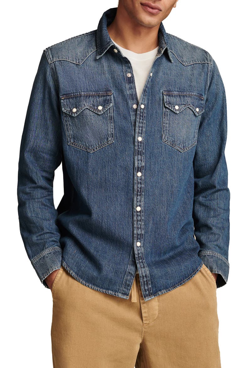 Core Denim Western Snap-Up Shirt, Main, color, ANCHOR