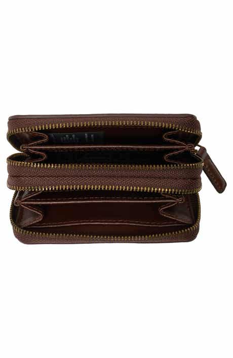 Angel Small Double Zip Leather Wallet
