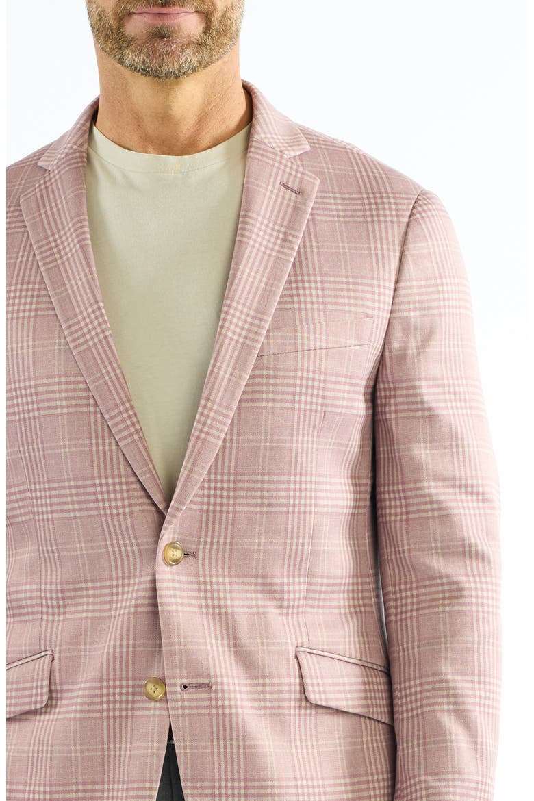 Plaid Knit Sport Coat, Alternate, color, BERRY