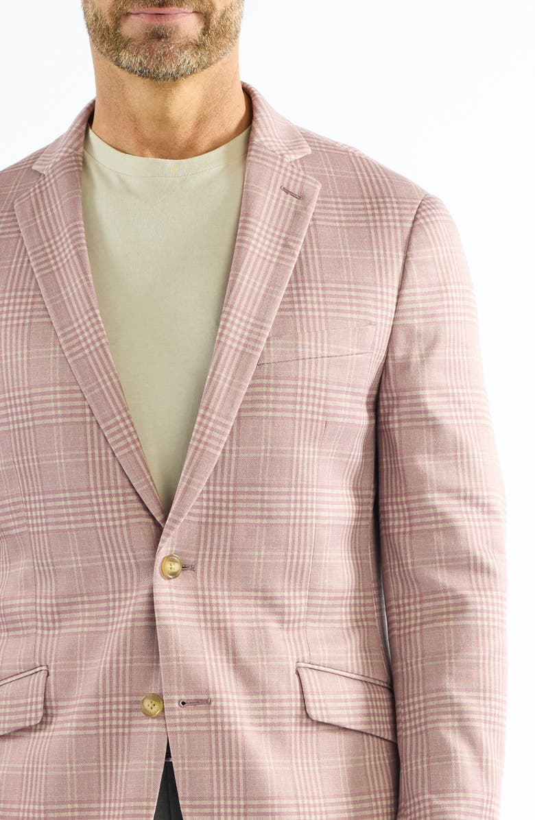 SAVILE ROW CO Plaid Knit Sport Coat, Alternate, color, Berry