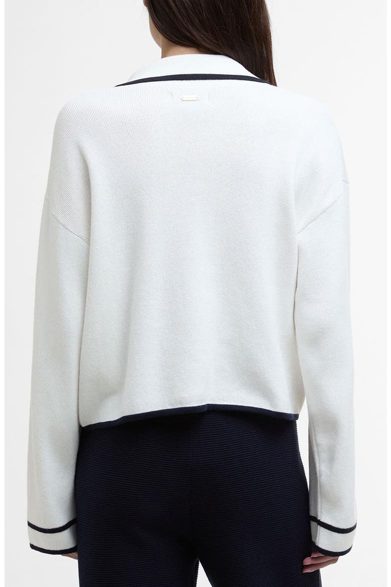 Jasmine Contrast Detail Cotton Cardigan, Alternate, color, CLOUD