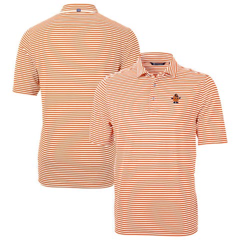 Men's Cutter & Buck  Orange Syracuse Orange Vault DryTec Virtue Eco Pique Stripe Recycled Polo