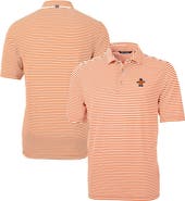 Cutter & Buck Men's Cutter & Buck Orange Syracuse Orange Vault DryTec Virtue Eco Pique Stripe Recycled Polo