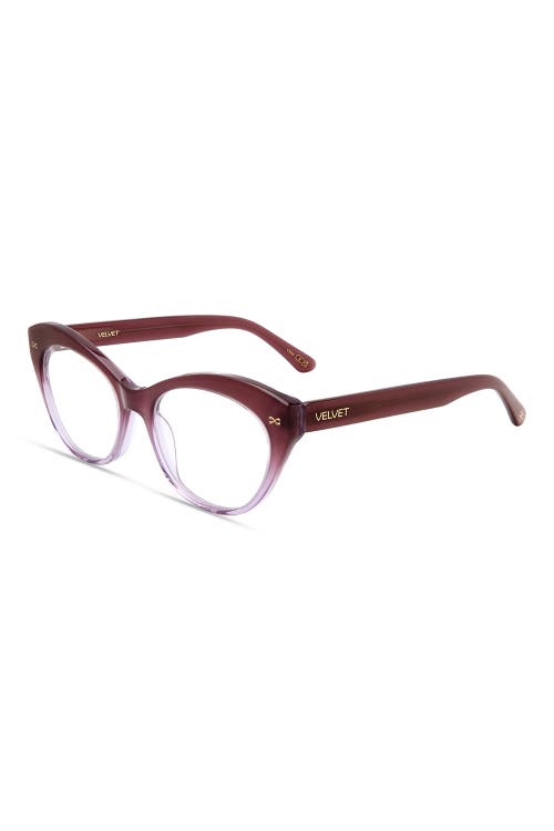 Velvet Eyewear Minnie 54mm Cat Eye Optical Glasses In Plum
