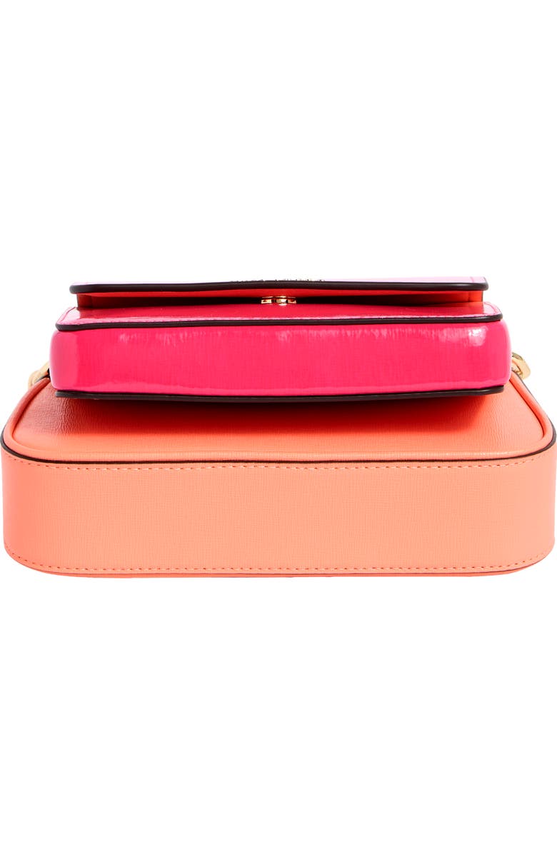 Kate Spade New York double up ombré saffiano leather crossbody bag, Alternate, color, Melon Ball Multi