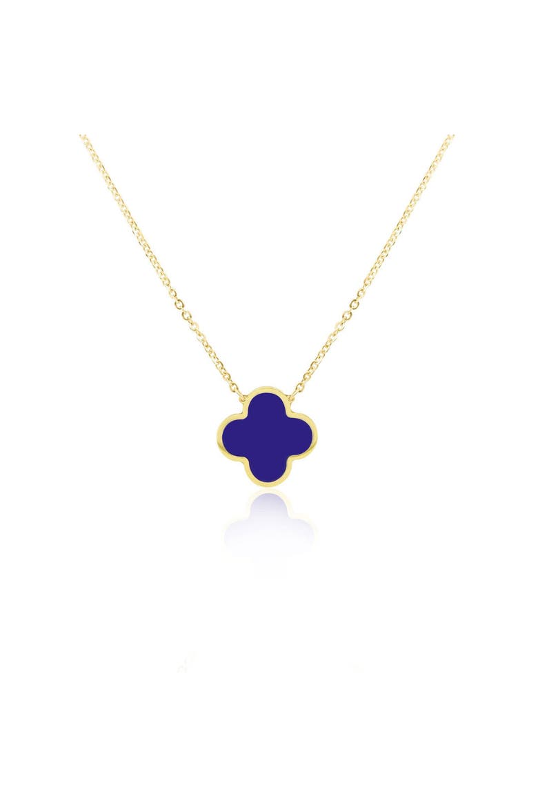Extra Large Lapis Single Clover Necklace, Main, color, Lapis