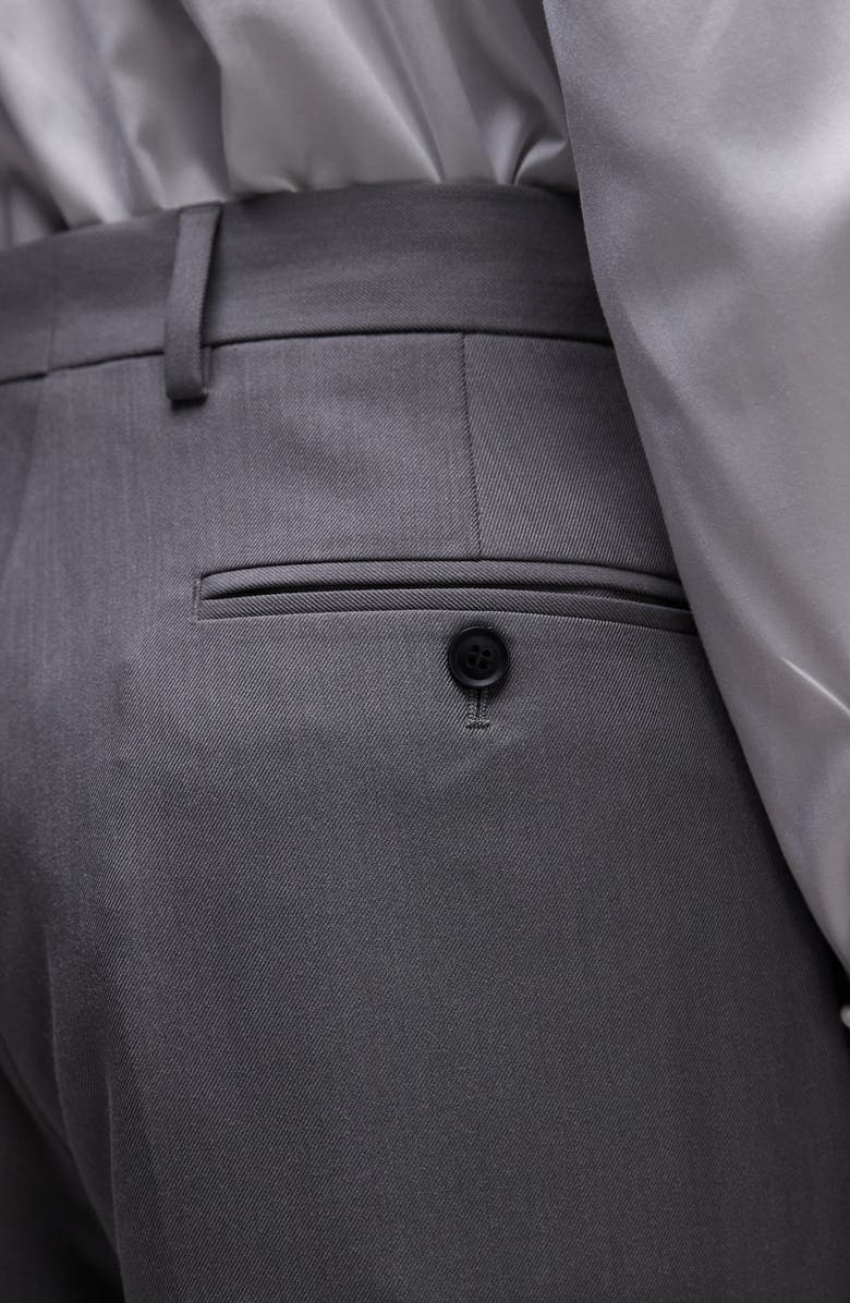 Topman Slim Fit Grey Flat Front Stretch Suit Pants, Alternate, color,