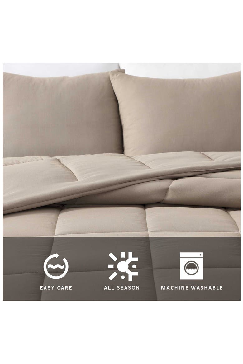 Urban Box Stitch Comforter Set, Alternate, color, SOFT BROWN
