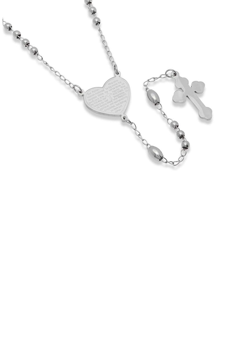The Lords Prayer Rosary Necklace, Main, color, METALLIC