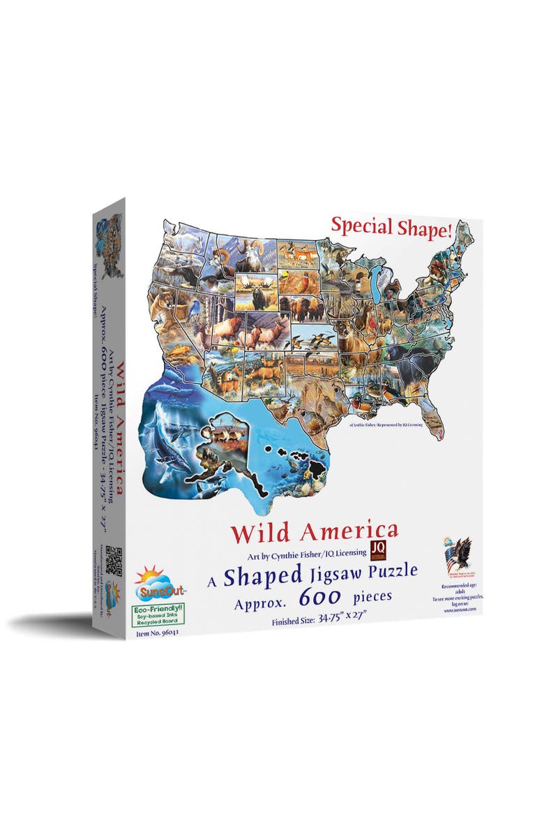 Wild America 600 piece Jigsaw Puzzle for Adults Special Shape, Main, color, Multicolor