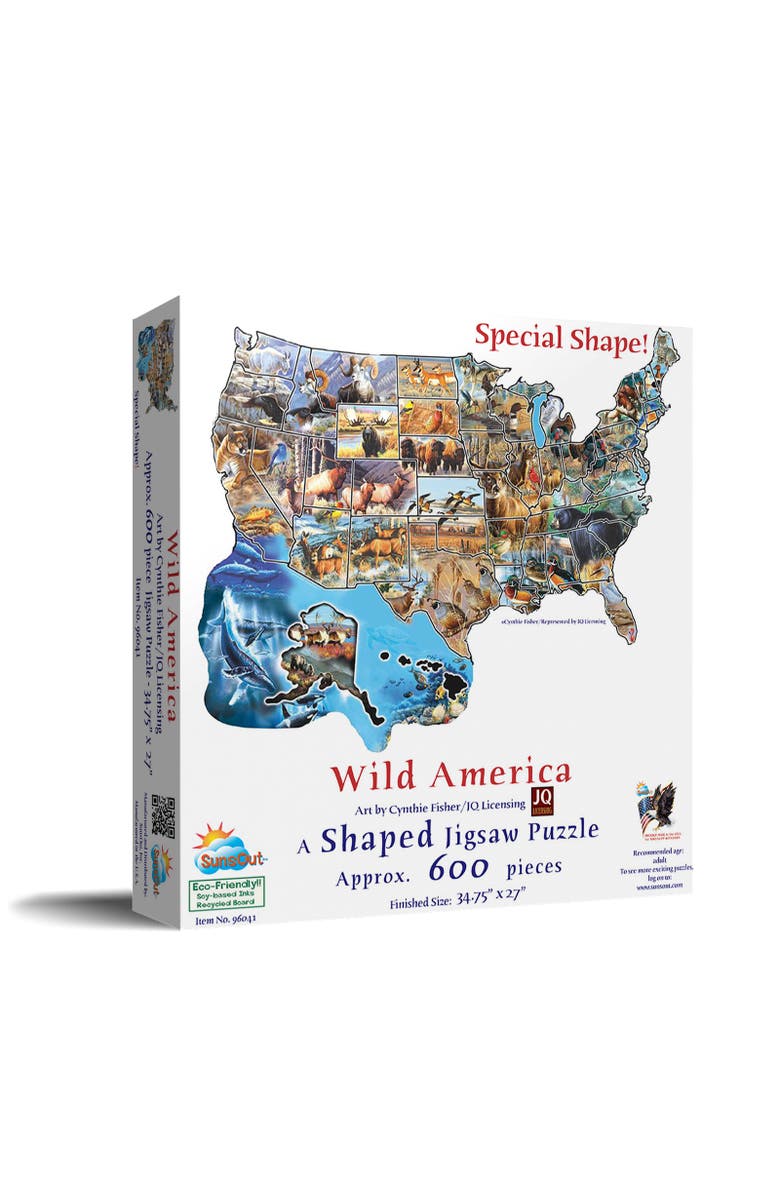 Sunsout Wild America 600 piece Jigsaw Puzzle for Adults Special Shape, Main, color, Multicolor