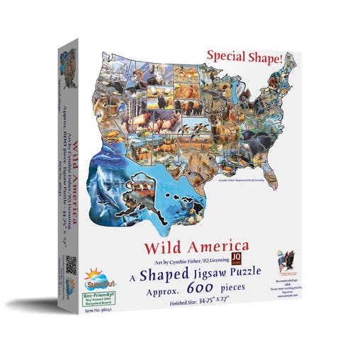 Wild America 600 piece Jigsaw Puzzle for Adults Special Shape
