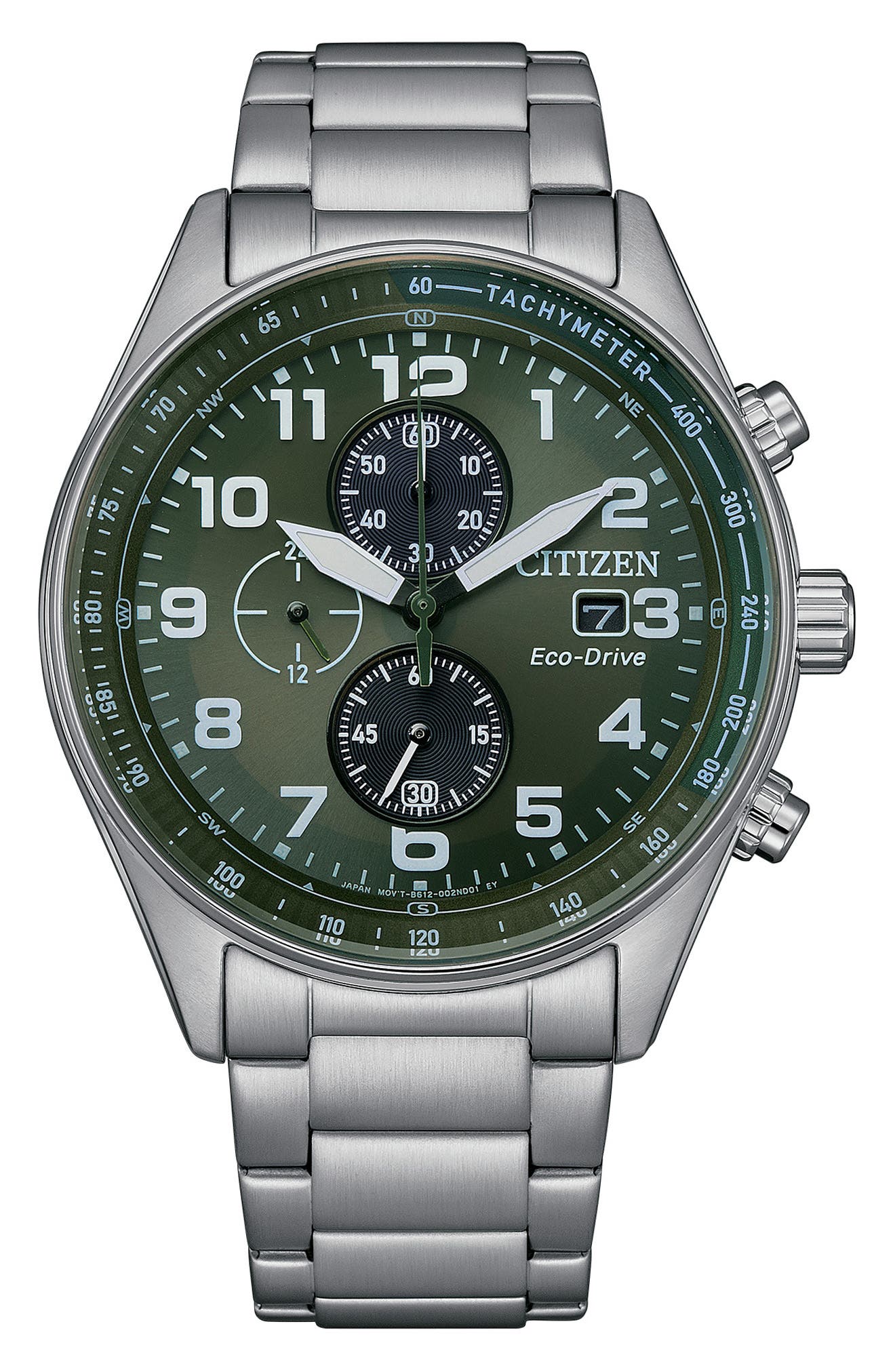 Citizen Eco Drive Three-Hand Quartz Stainless Steel Bracelet Watch