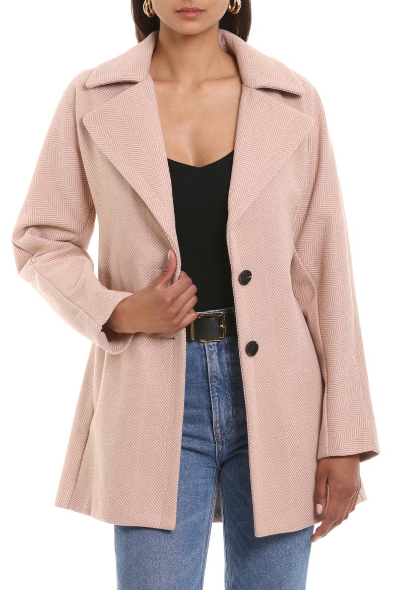 Cocoon Herringbone Belted Coat, Alternate, color, CAMEL HERRINGBONE