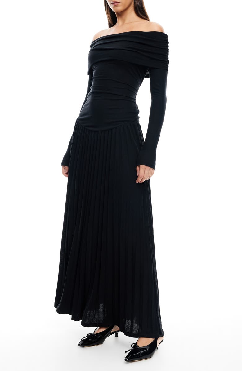 LIONESS Field of Dreams Off the Shoulder Long Sleeve Maxi Dress, Alternate, color,
