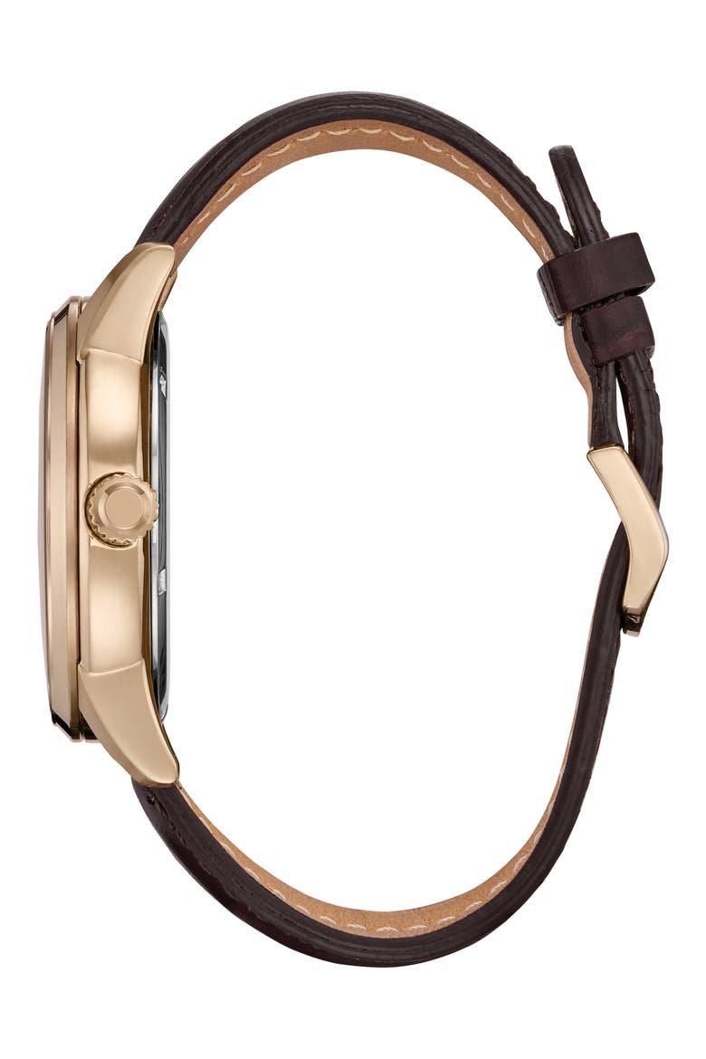 Corso Eco-Drive Leather Strap Watch, 44mm, Alternate, color, BROWN