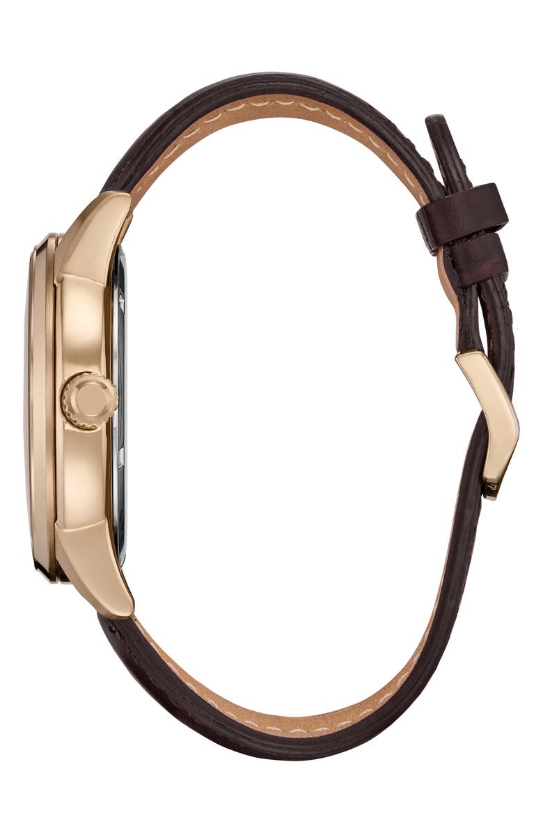 Citizen Corso Eco-Drive Leather Strap Watch, 44mm, Alternate, color, Brown