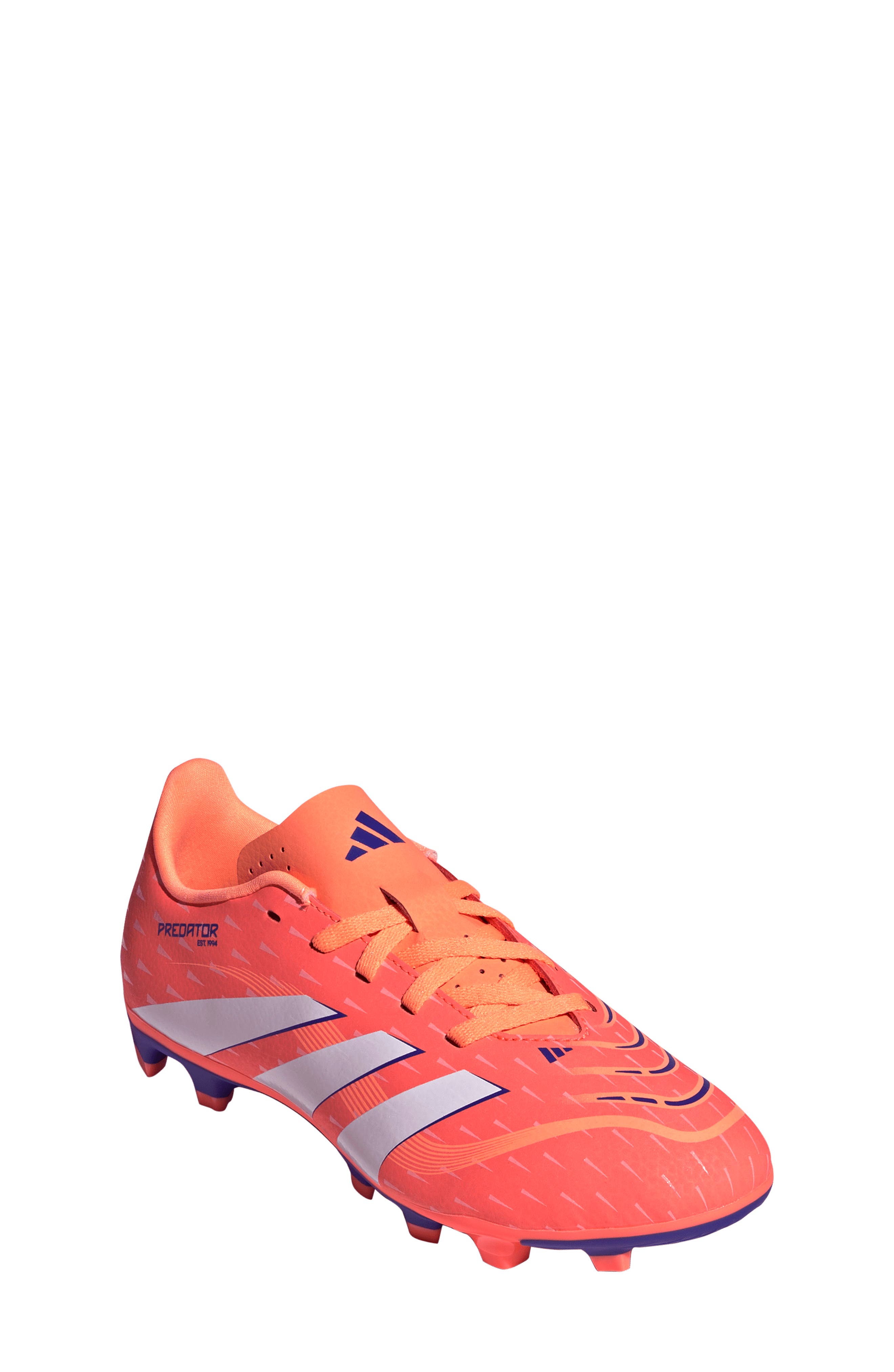 adidas Kids' Predator Club Firm/Multiground Soccer Cleat, Main, color, Coral/ White/ Orange