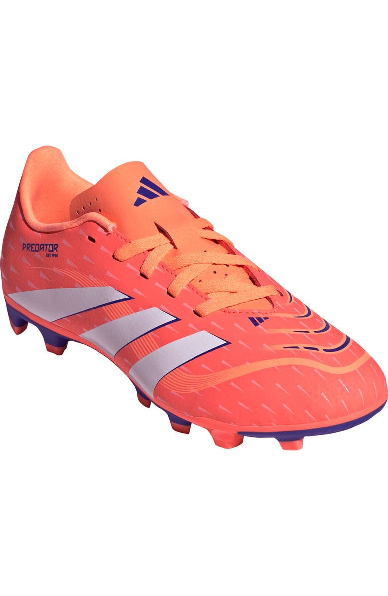 adidas Kids' Predator Club Firm/Multiground Soccer Cleat, Main, color, Coral/ White/ Orange