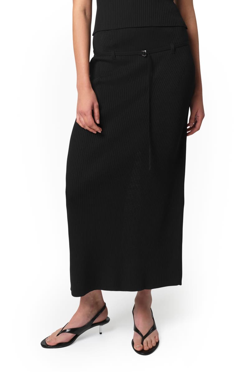 Apparis Judd Belted Rib Maxi Skirt, Main, color, 