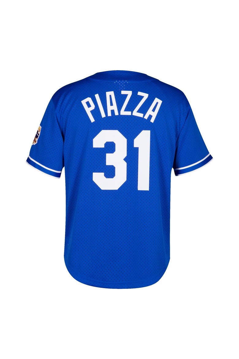 Men's Mitchell & Ness Mike Piazza Royal Los Angeles Dodgers Cooperstown Collection Mesh Batting Practice Button-Up Jersey, Alternate, color, Royal