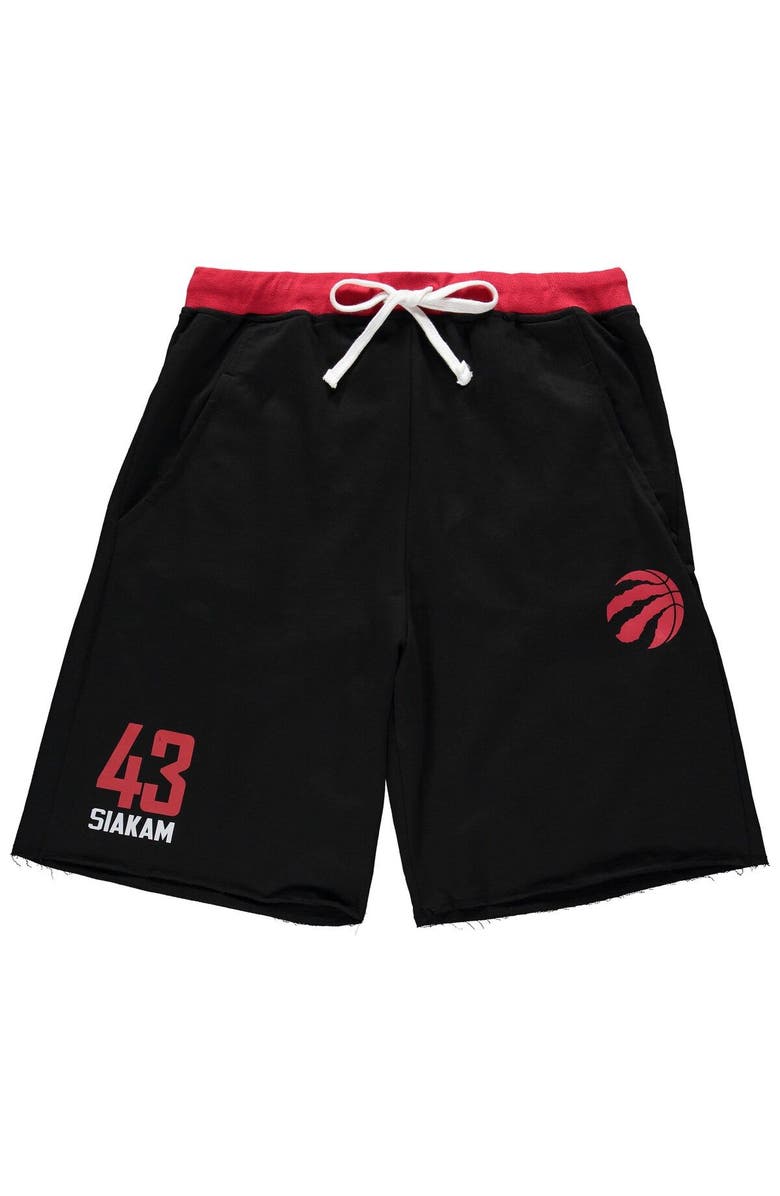 PROFILE Men's Pascal Siakam Black/Red Toronto Raptors Big & Tall French Terry Name & Number Shorts, Main, color, 