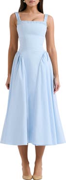 HOUSE OF CB Dorothy B Pima Cotton Blend Cocktail Midi Dress