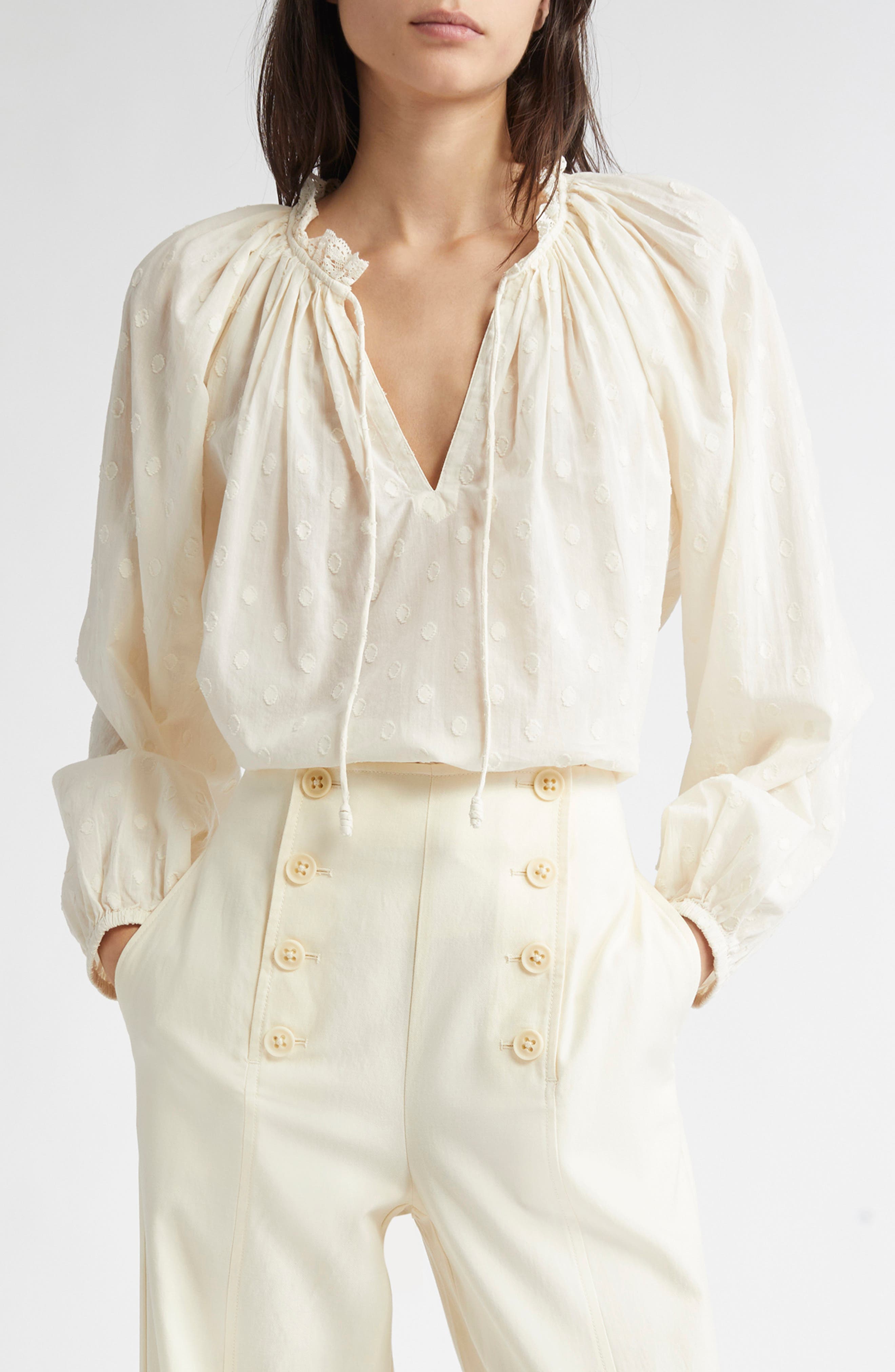 Ulla Johnson Ada Clip Dot Cotton Top