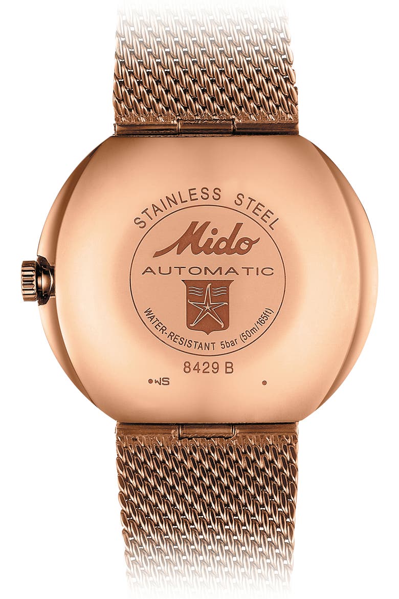 Commander Shade Mesh Strap Watch, Alternate, color, ROSE GOLD