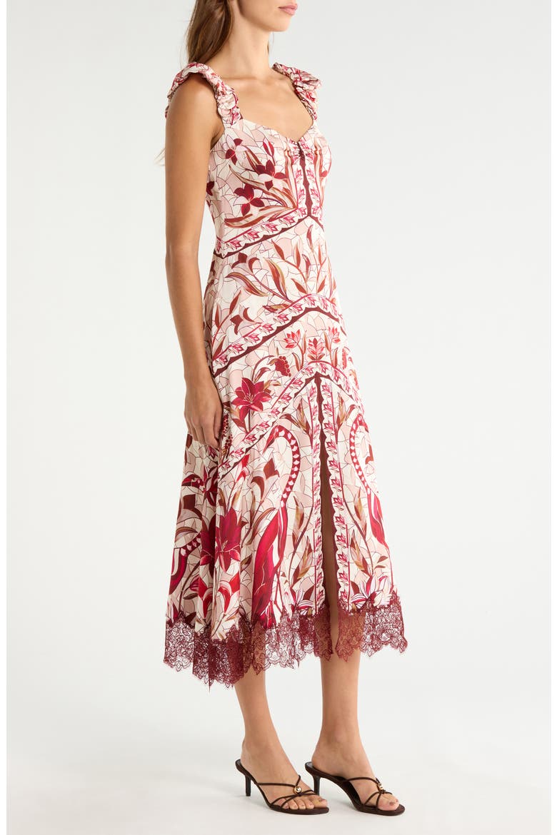 Stained Glass Lace Trim Maxi Dress, Alternate, color, STAINED GLASS RED