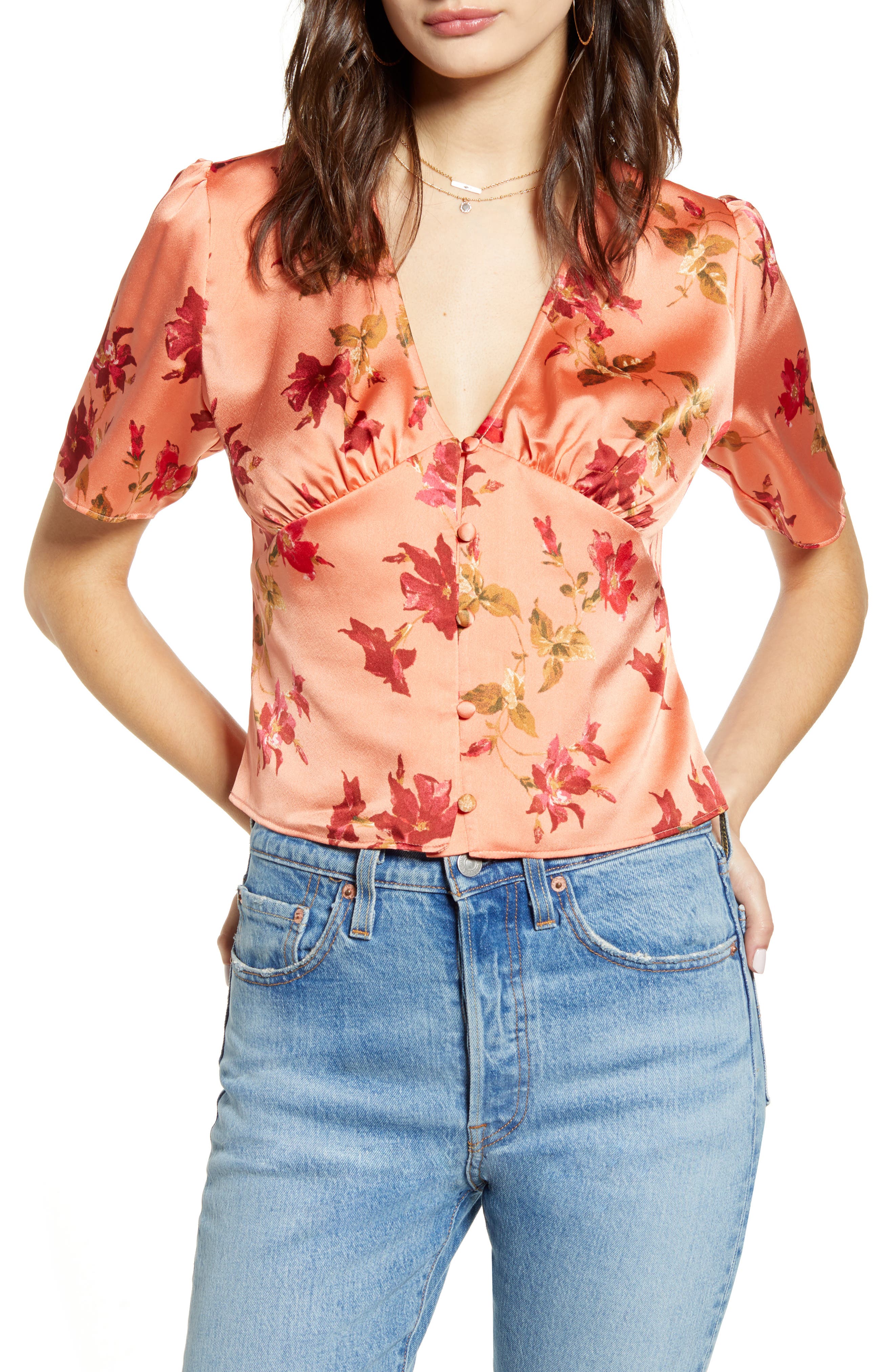 selected CORAL CLAY CLASSIC SILK FLORAL