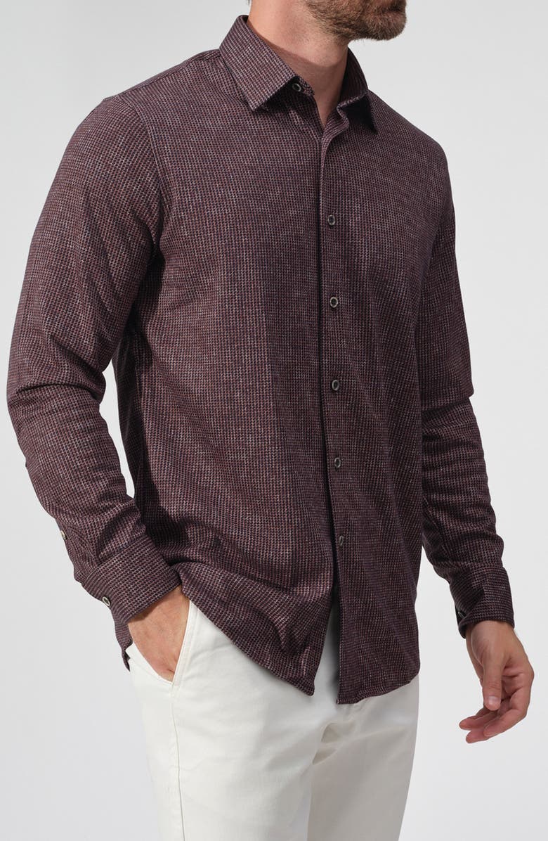 STUDIO GARNET LOS ANGELES Heritage Knit Button-Down Shirt, Alternate, color, Vicuna
