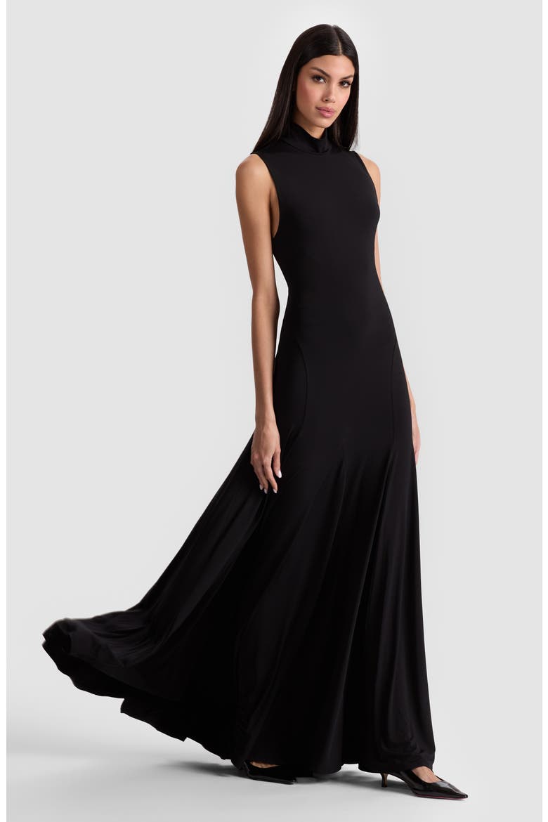 Augsta Sleeveless Turtleneck Maxi Dress, Alternate, color, BLACK