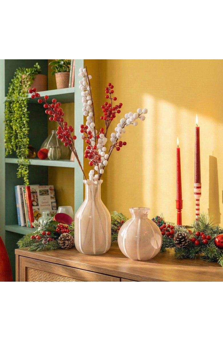 Zsa Zsa Zsu Aravali  Hand Painted Glass Decorative Object 2 Piece Set, Alternate, color, Beige