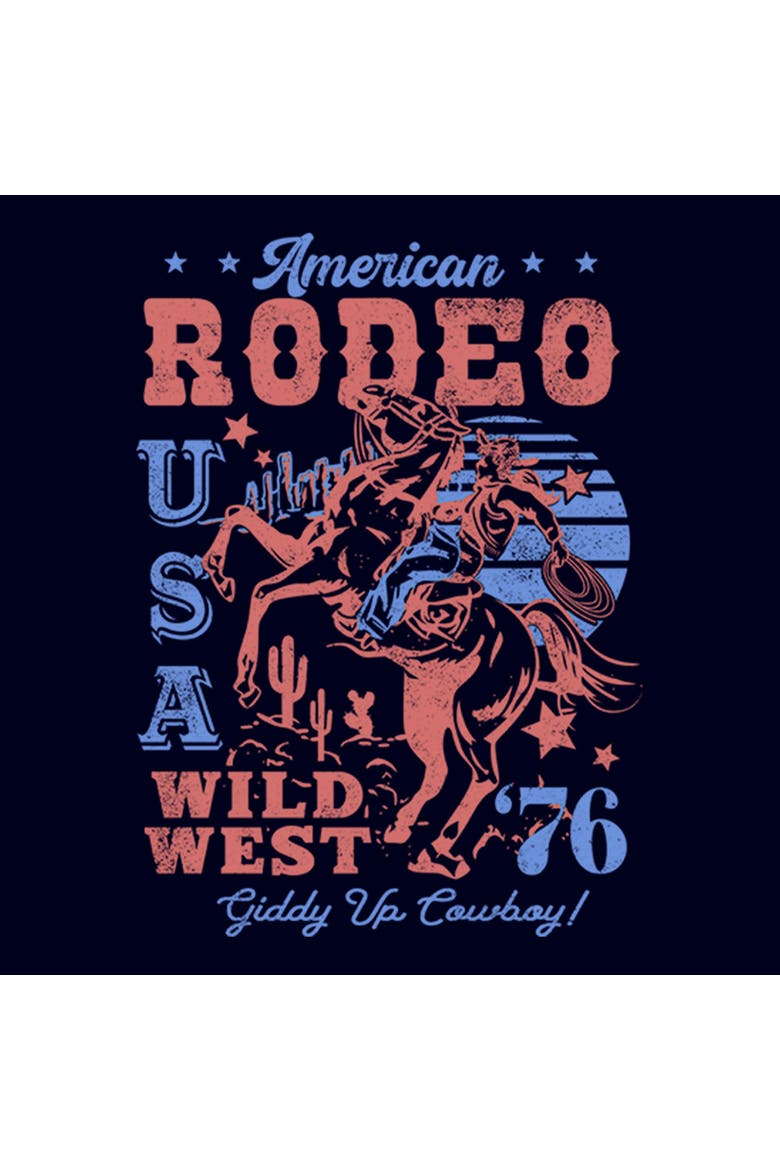 Juniors Lost Gods American Rodeo Wild West T Shirt, Alternate, color, Navy Blue