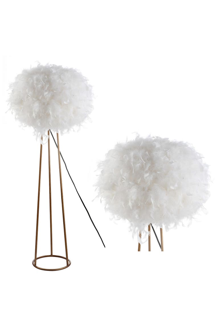 Stork Feather Metal LED Floor Lamp, Main, color, Gold