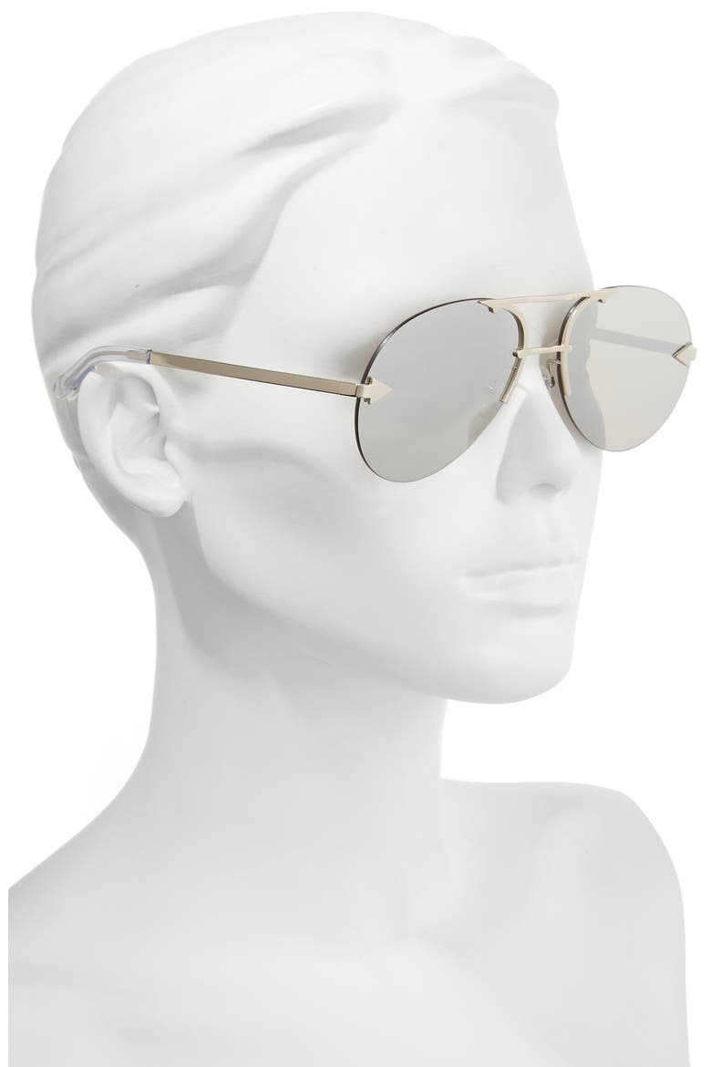 Love Hangover 60mm Aviator Sunglasses, Alternate, color, SILVER/ CLEAR
