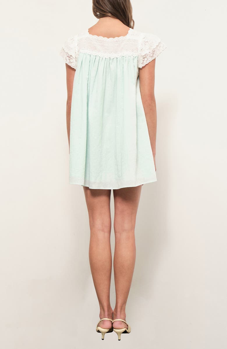 MAUDE CLUB Esme Babydoll Dress, Alternate, color, Light Mint