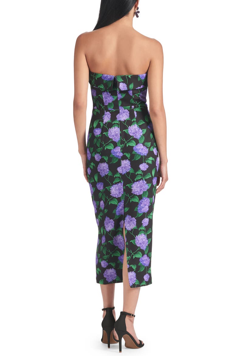 Isa Floral Strapless Midi Dress, Alternate, color, VIOLET GARDEN