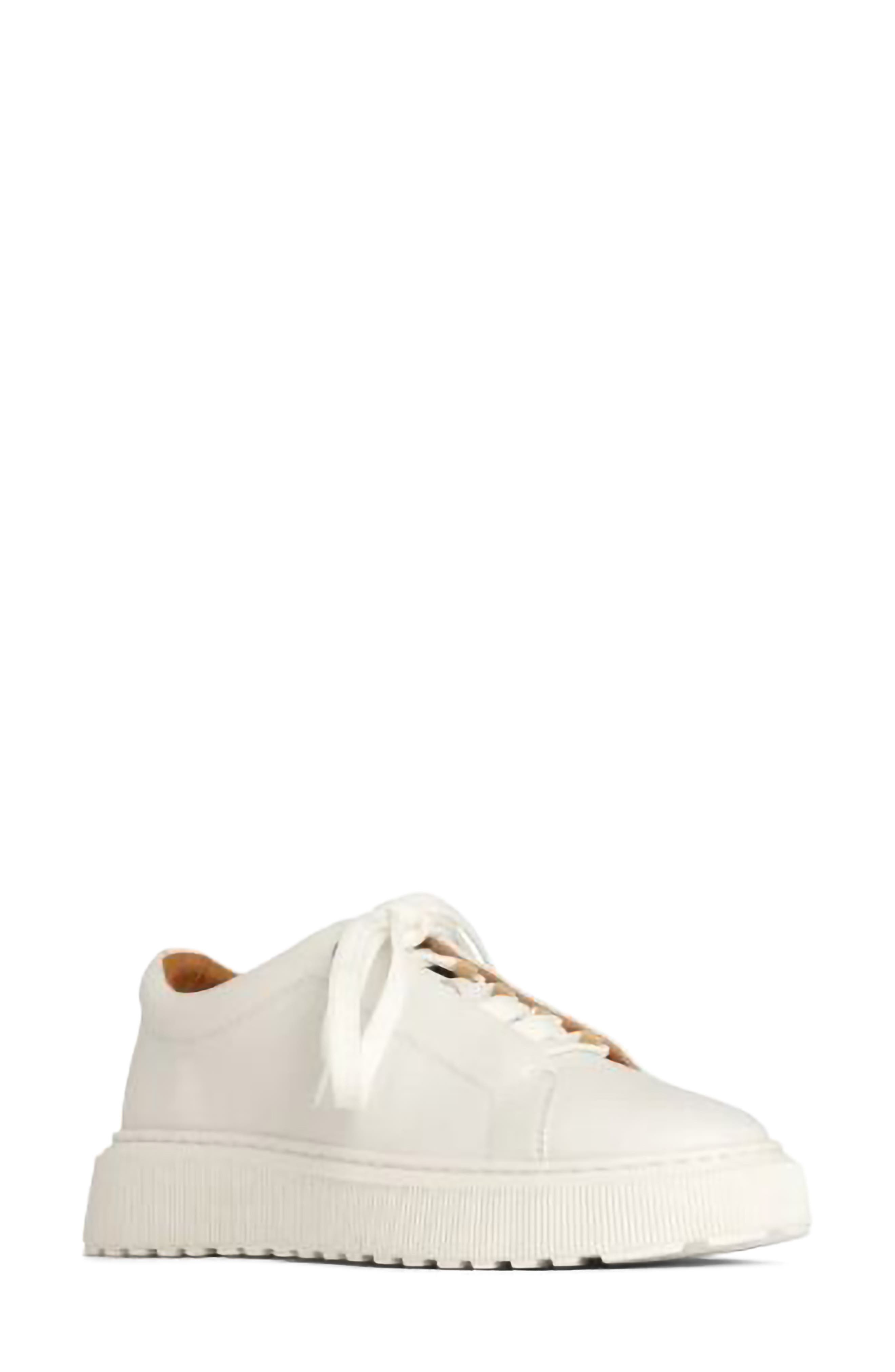Lae Leather Sneaker, Main, color, WHITE