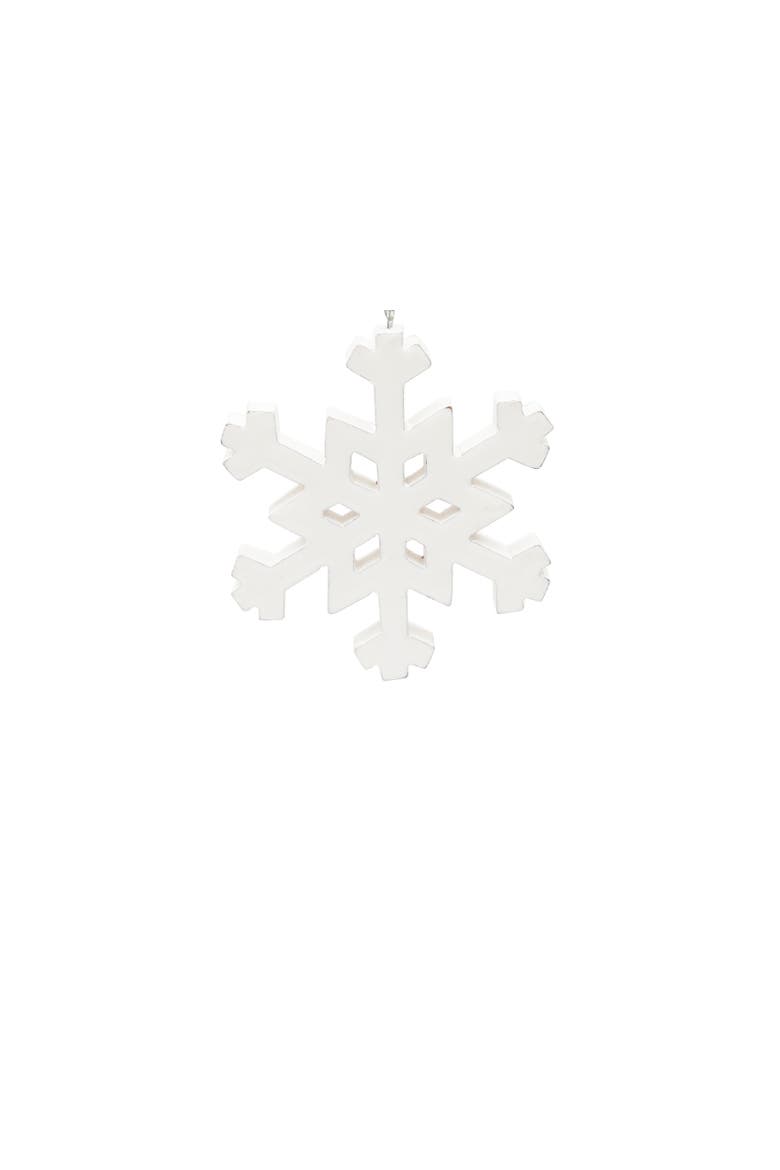 MDF Hexagonal Snowflake Christmas Tree Ornament, Alternate, color, White