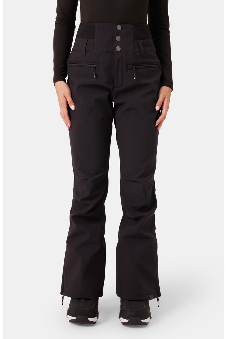 Rising High Waterproof Shell Snow Pants, Main, color, BLACK