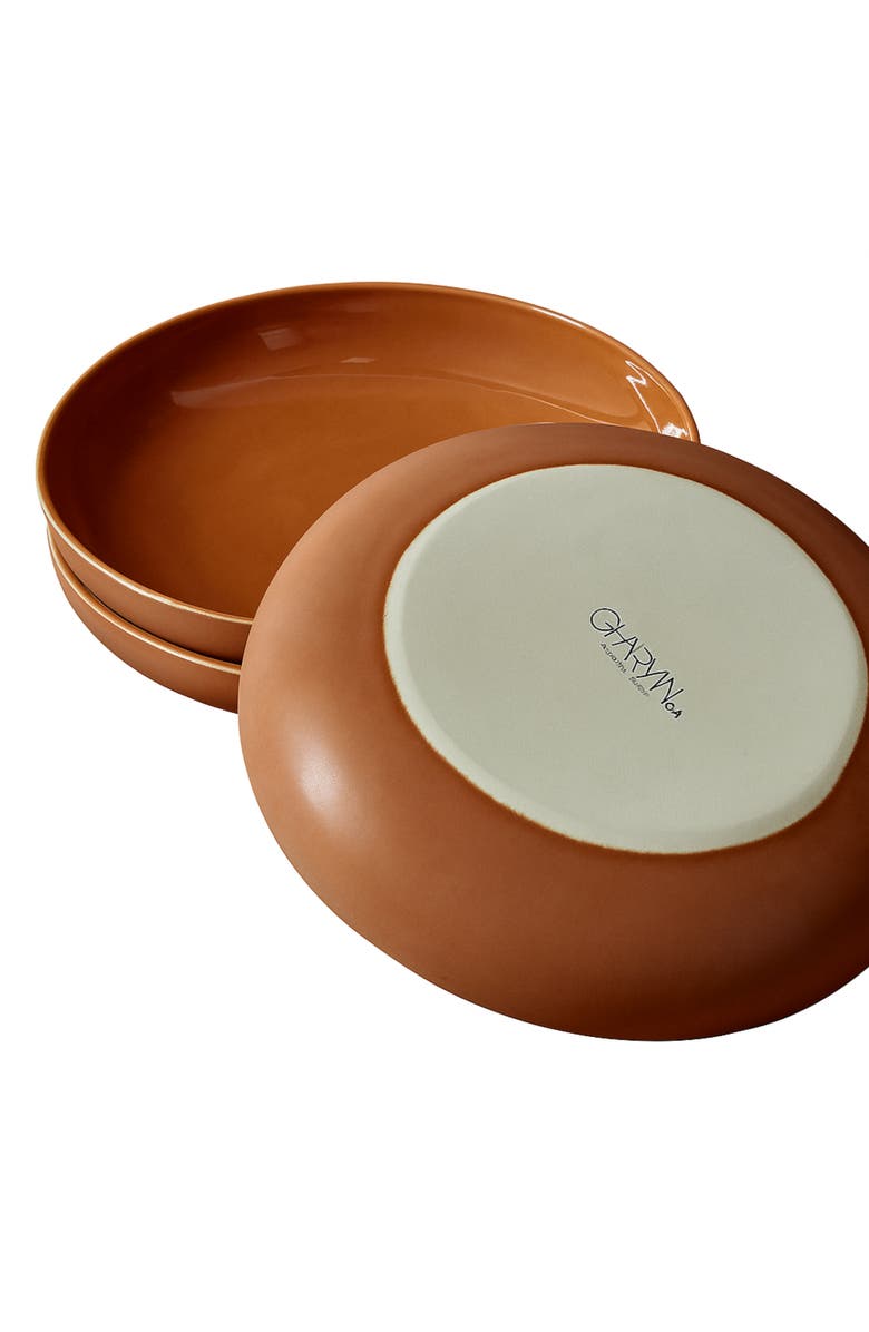Gharyan Stoneware Youlha Pasta Plate, Set of 4, Alternate, color, Matte / Shiny Terracotta