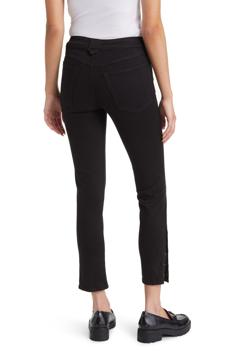 The Snapped Denim Leggings, Alternate, color, BLACK