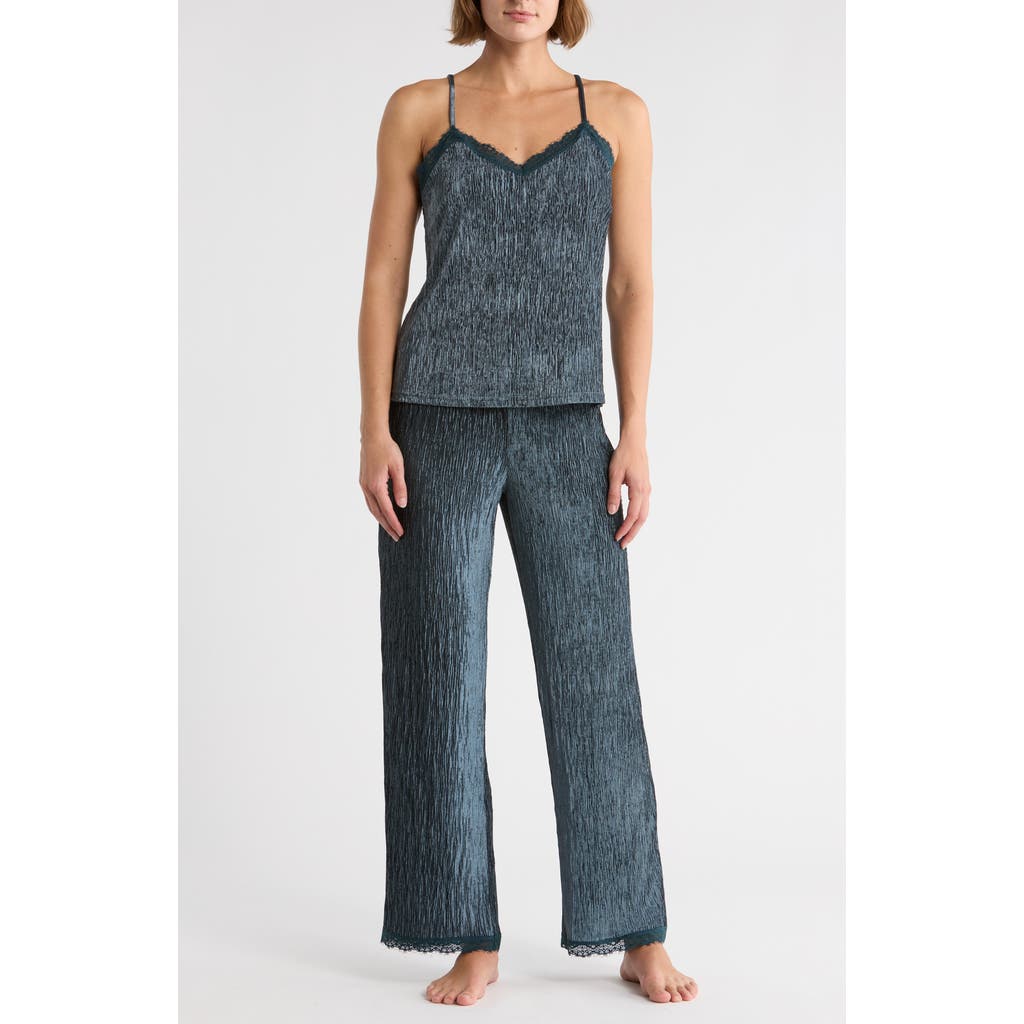 Danskin Crinkle Velour Pajamas In Gray