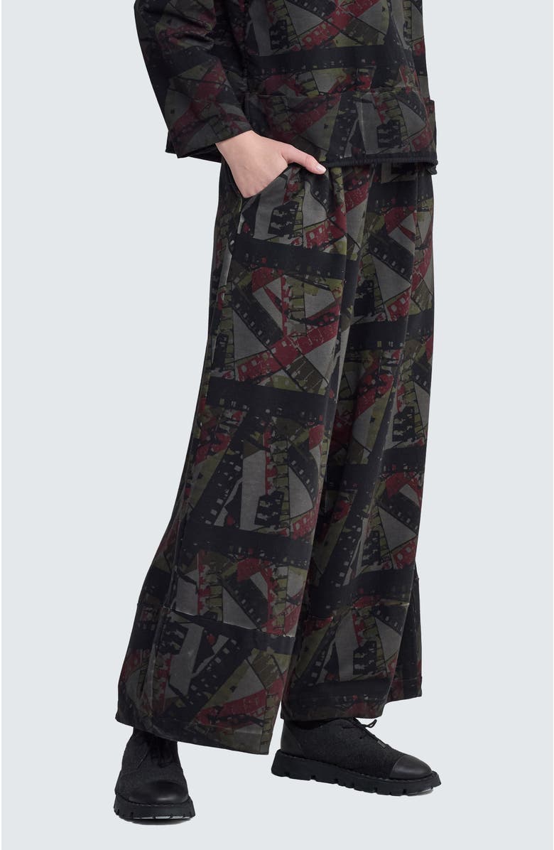 LUUKAA Fiona Voluminous Balloon Pants, Main, color, Smoky Print